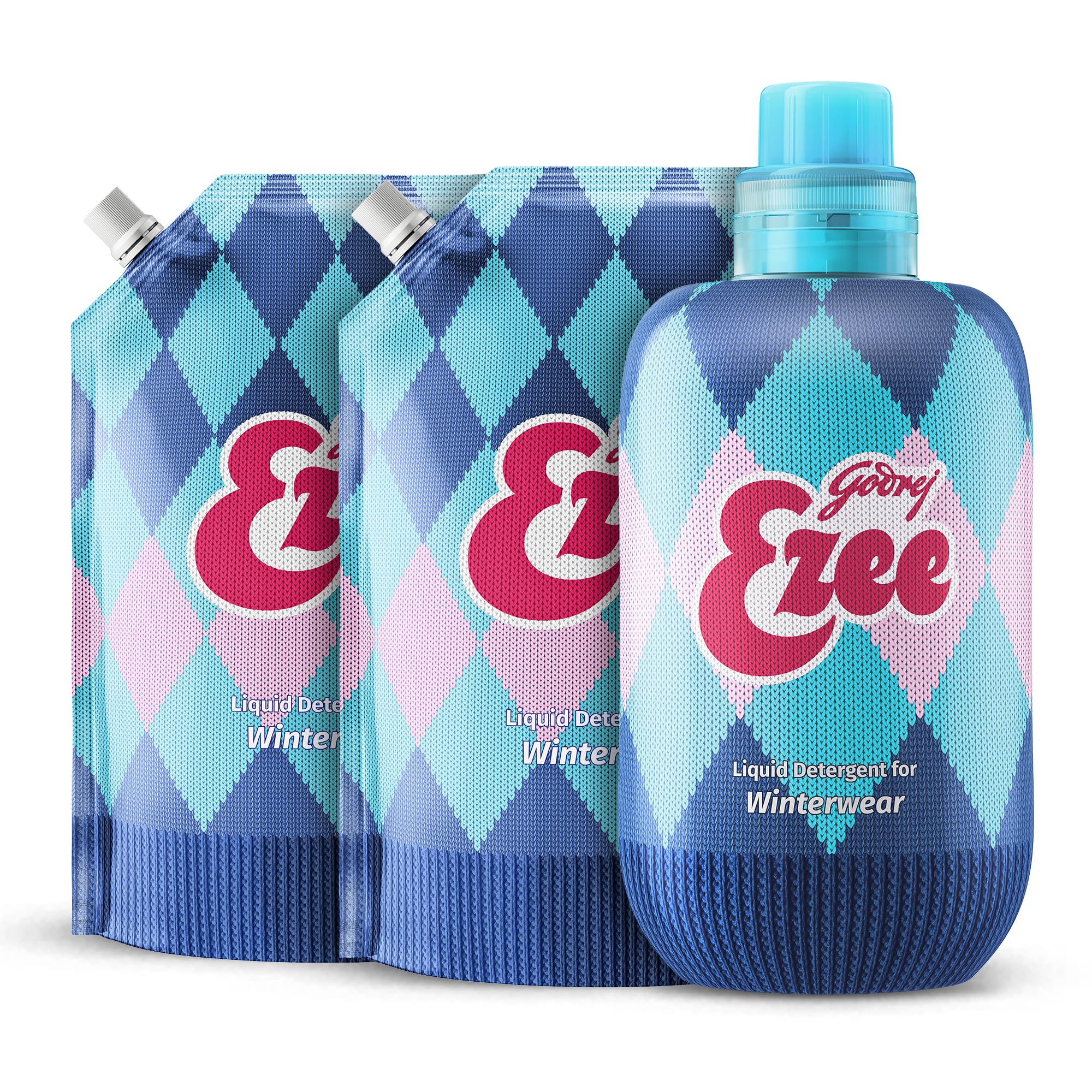 Liquid Detergent - 3kg (1kg bottle + 2 Refill Pouch - 1 kg each) | for Winter-wear | Added Conditioner | No Soda Formula | Woolmark Certified