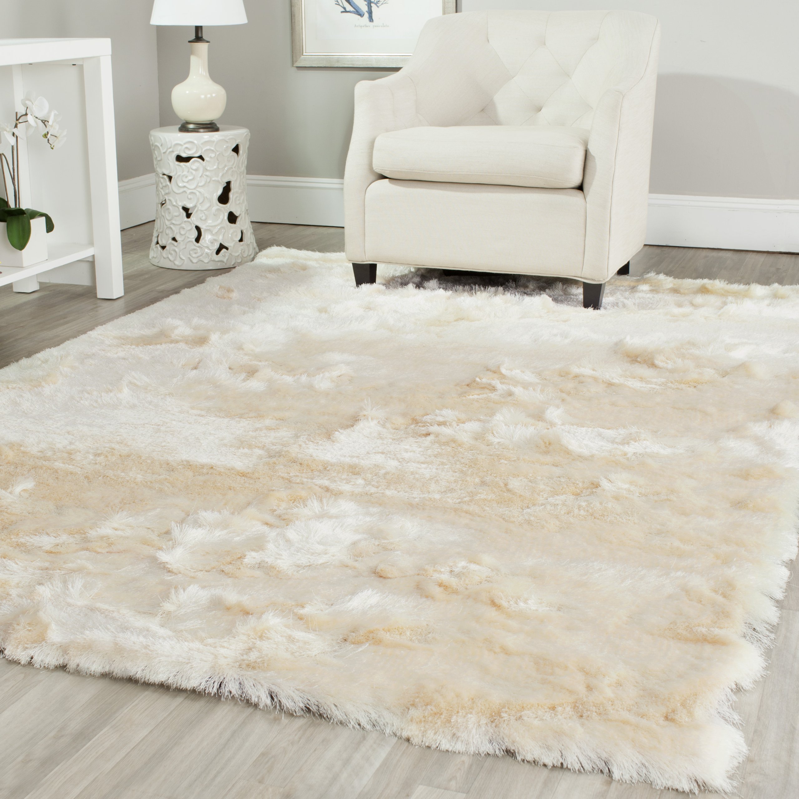 Amazon.com: SAFAVIEH Area Rug 6x9 - Paris Shag Collection - Ivory