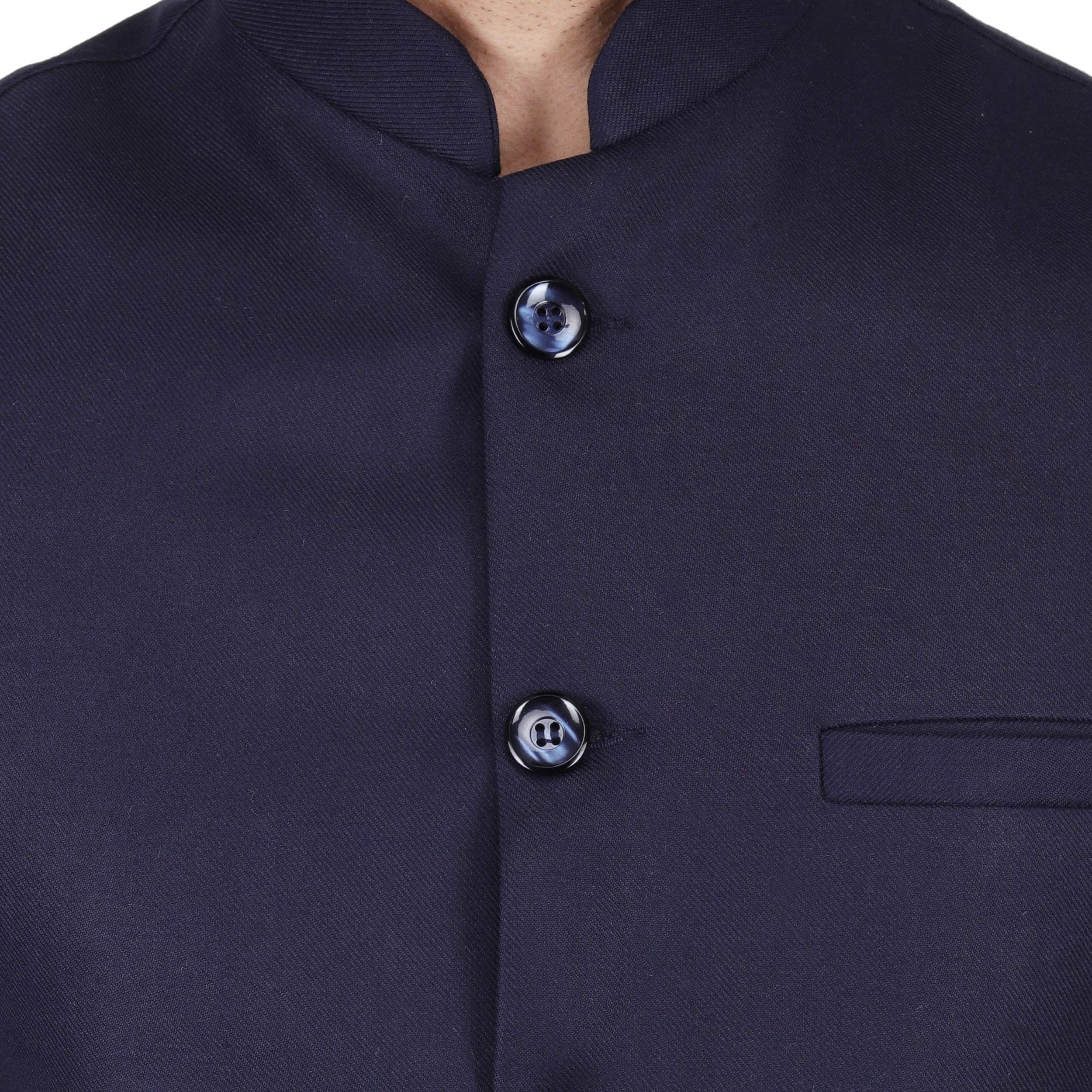 Badoliya & Sons Men's Cotton and Crush Nehru and Modi Jacket (Dark Blue, 38) - Image 4 thumbnail