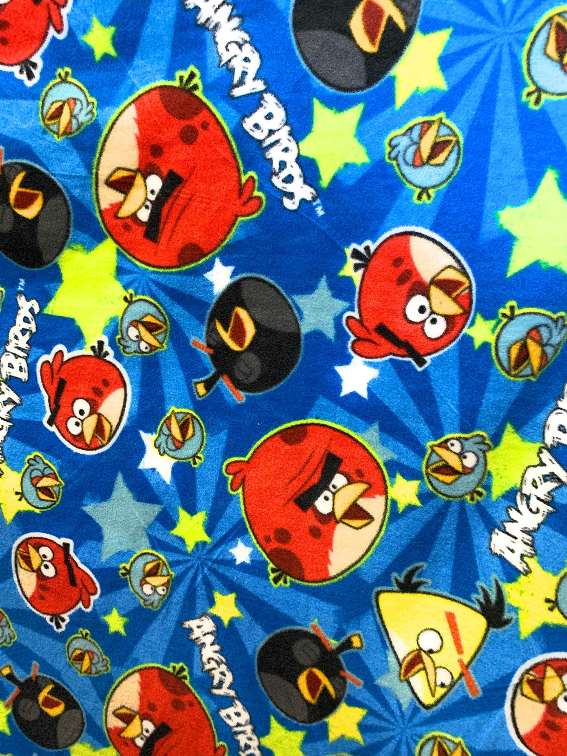 Angry Birds Prints Anti Pill Premium Fleece Fabric by FABRIC GIFT LA