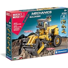 Clementoni-61718-Science Museum-Mechanics Laboratory-Bulldozer-Made in Italy-Vehicles Building Set for Kids from 8 Years and Older, English