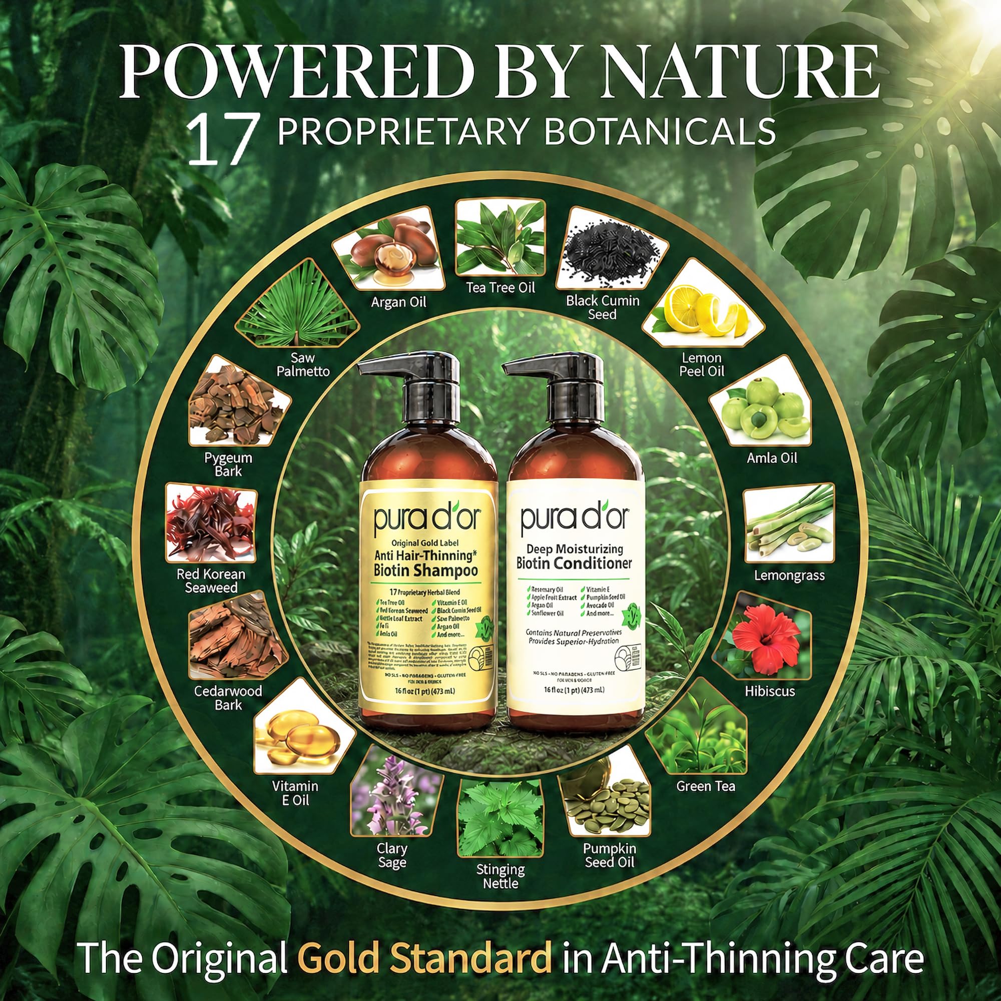 Pura d'Or – Shampooing et après-shampooing Original Gold Label