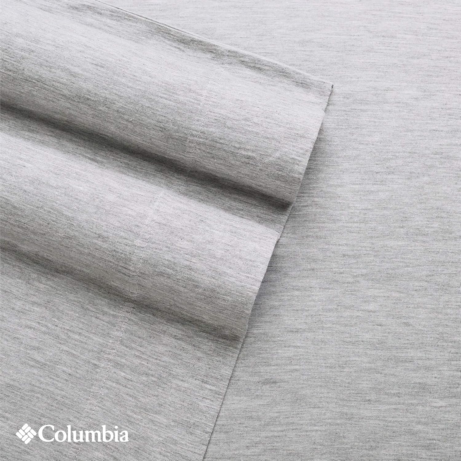 Columbia Eco-Friendly 100% Modal Jersey Knit Performance 4-Piece Sheet Set - Omni-Wick Stay Dry Technology – Incredibly Soft, Stretchy, Cool and Comfortable - King, Heathered Gray