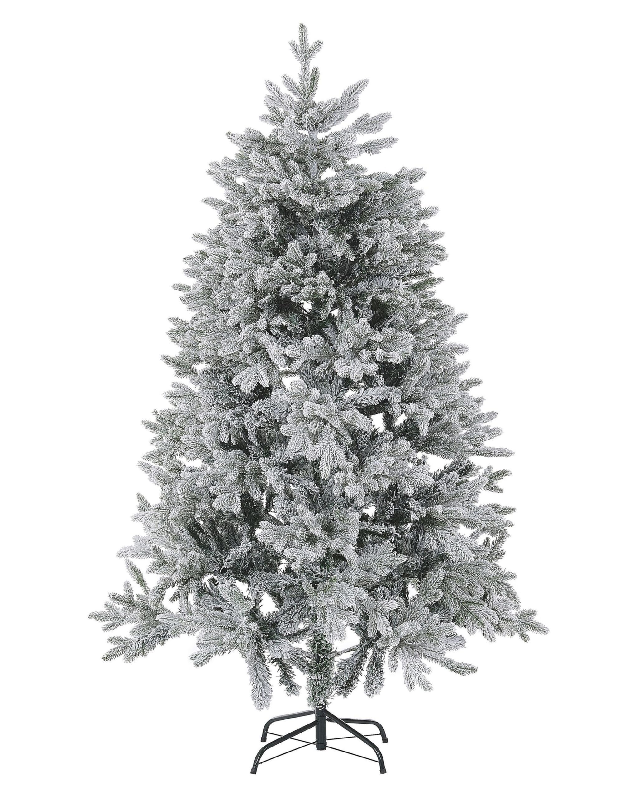 Sapin de Noël Artificiel Effet Neige 120 cm Idéal avec Branches Facilement Ajustables Aspect Naturel et Réaliste Parfait pour Tout Intérieur Beliani