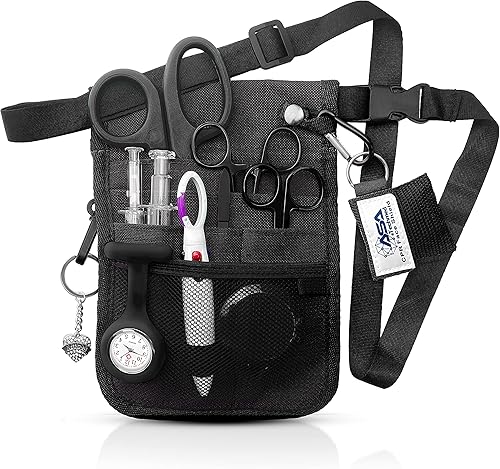 ASA TECHMED Kit de utilidad para cinturón médico, bolsa organizadora de bolsillo para enfermera, bolsa de cadera para EMT, CNA, NP, PA, estudiante,