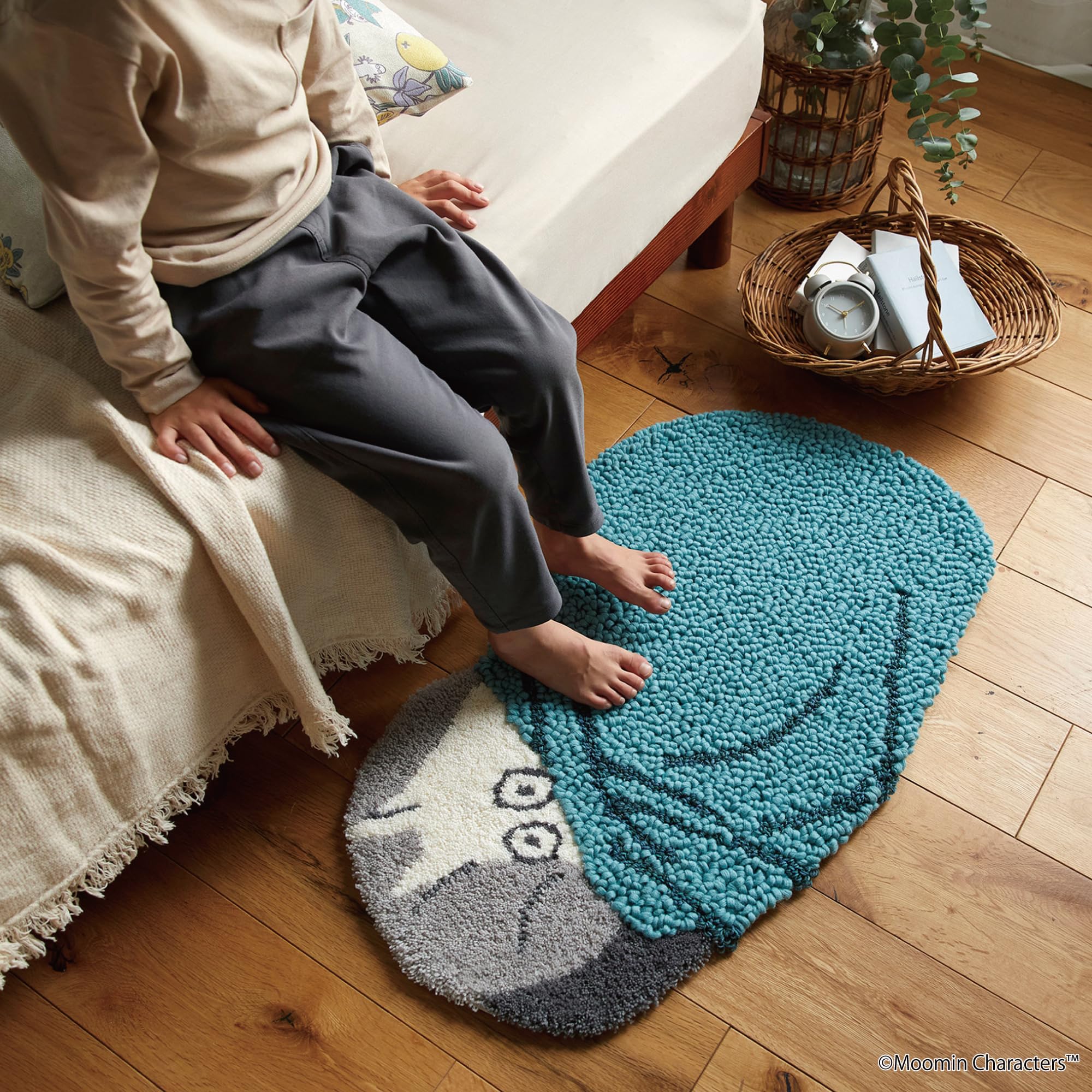 Amazon｜スミノエ(Suminoe) マット ブルー 45×75cm 眠れないムーミン
