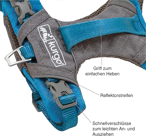 Miniatura 9 de Kurgo Arnés para perros activos grandes, medianos y pequeños  Arnés para caminar y correr  Arneses de uso diario para mascotas  Reflectante  Viaje