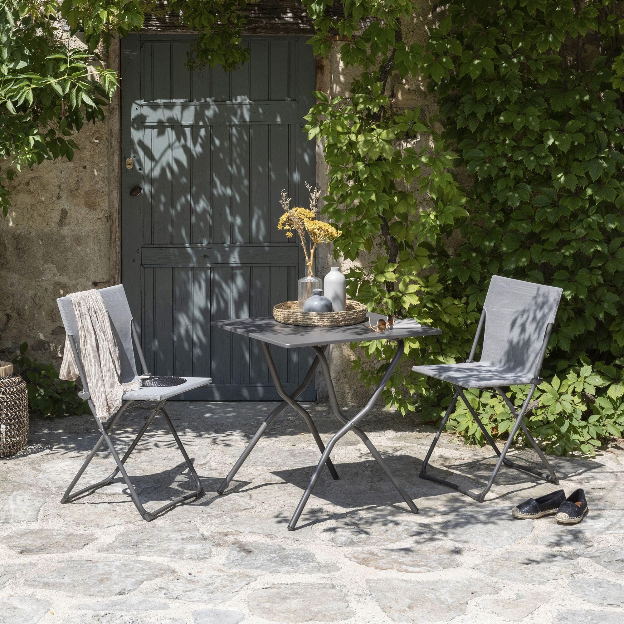 Lafuma Klapptisch 'Balcony II', grau, ca. 70 x 64 x H73 cm