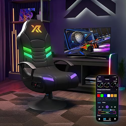 Miniatura 10 de X Rocker PC Computer Video Gaming Office Pedestal Chair, Built in Audio Speakers, Ergonomic Design, Gamer Chair for Adults, Teens, Men, Boys, Girls