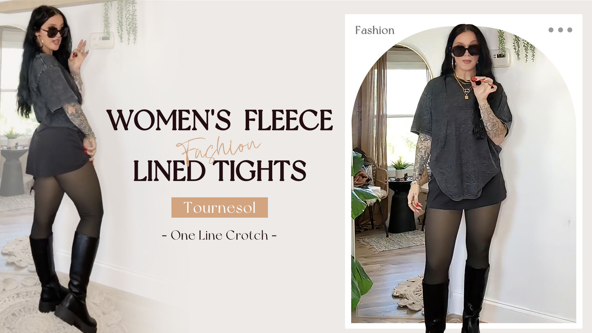 Tournesol Women's Fleece Lined Tights Warm Pantyhose Fake