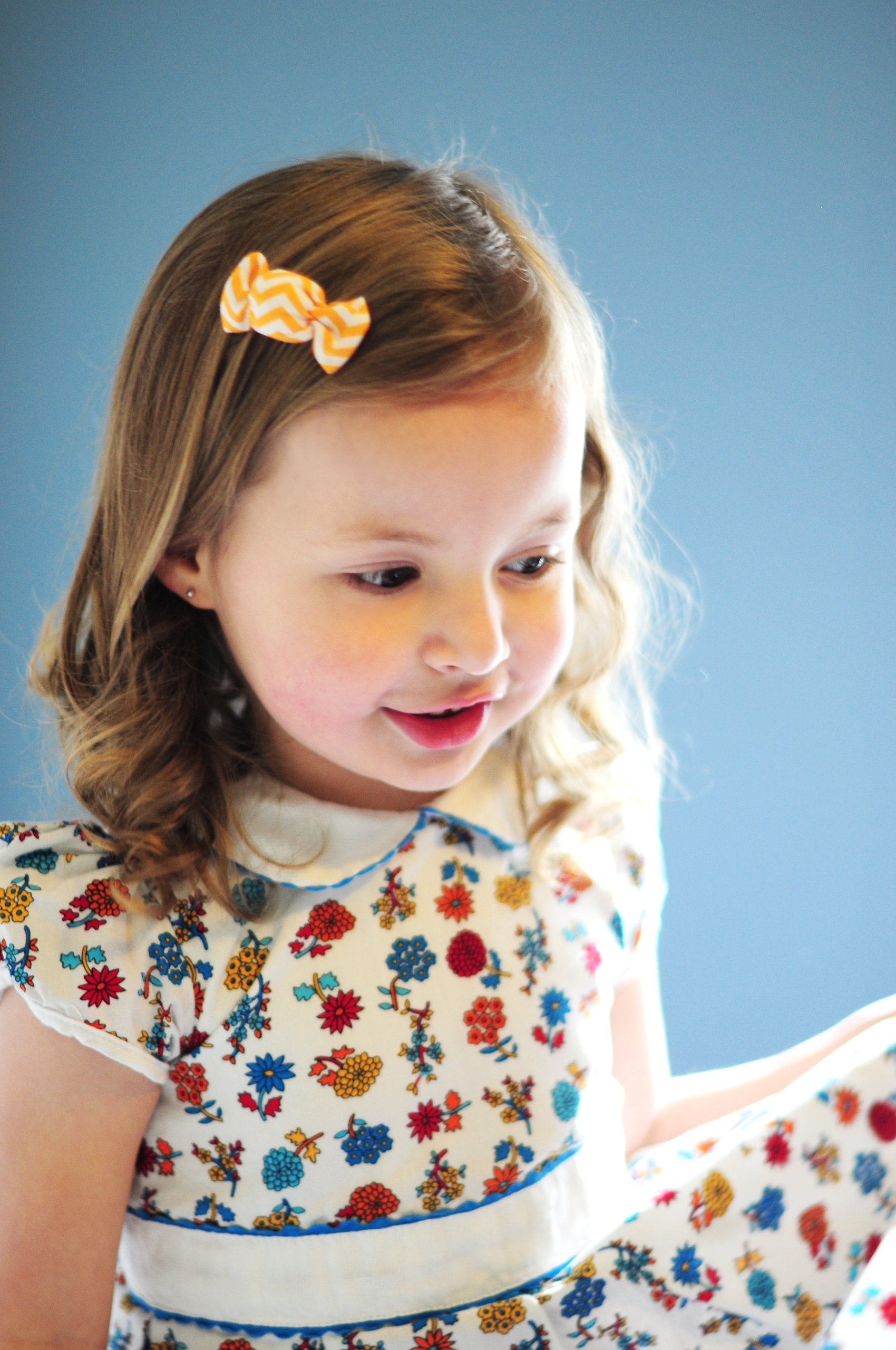 VIA CACAOBom Bom Chevron Yellow Cotton Hair Clip