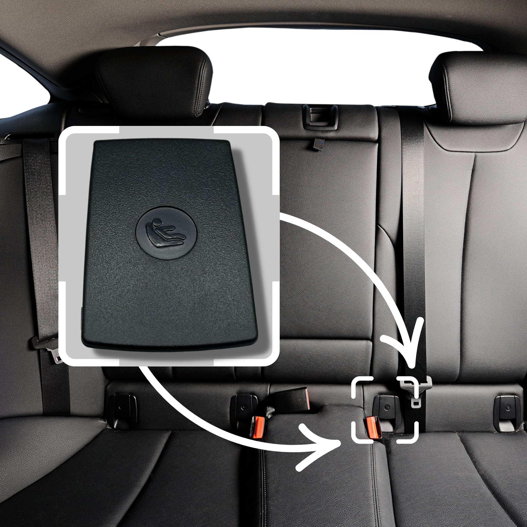 Premium ISOFix Abdeckklappe für BMW - Passgenau für 1er, 2er, 3er, 4er und X1 Modelle - OE-Qualität (E81, E90, F20, F30) (Schwarz, 3 Stück)