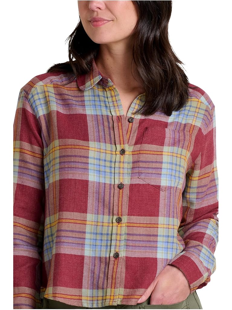 Red Toad&Co Re-Form Flannel Boxy Long Sleeve Shirt
