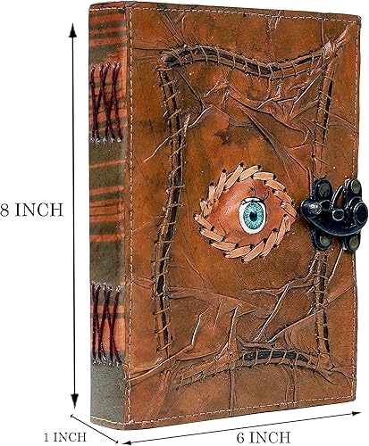 Miniatura 8 de cuero Hocus Pocus, libro de hechizos, diario de cuero contra el mal de ojo, cuaderno de cuero forrado de cuero para diario