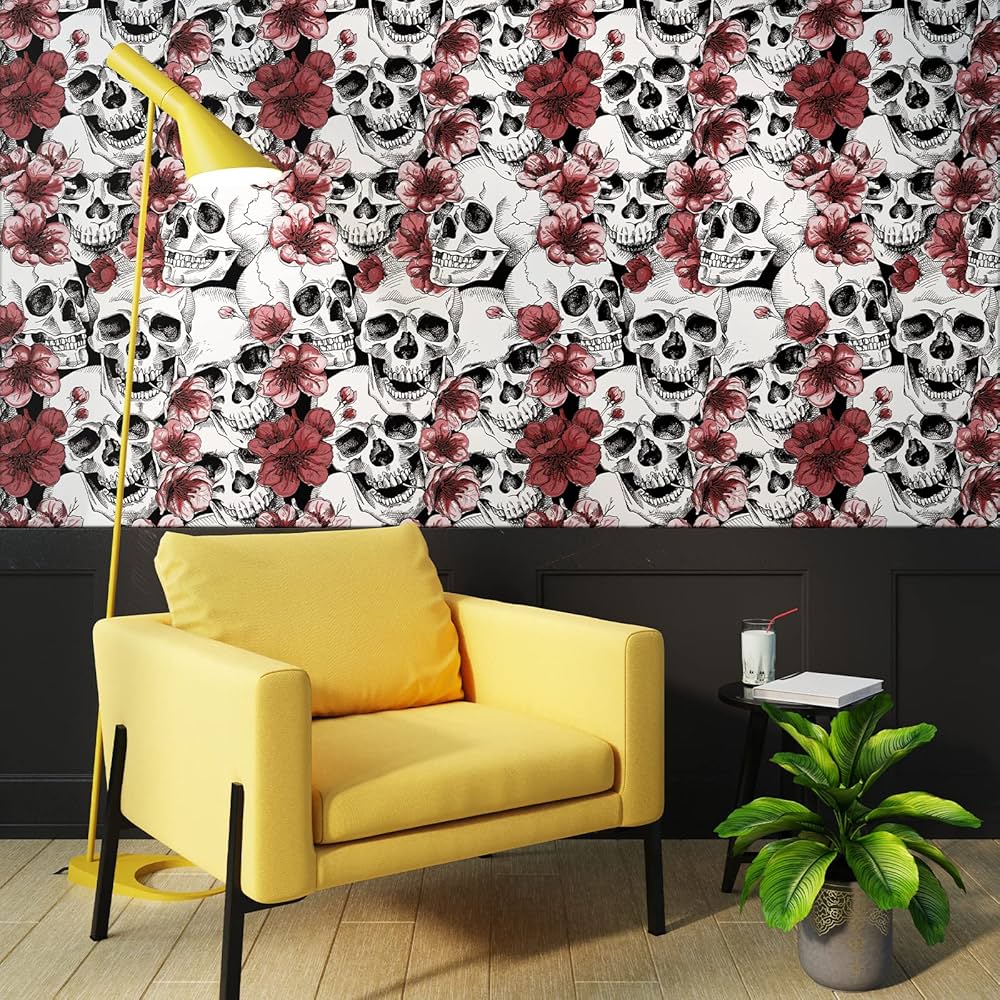 FUDMAE 筆前　Red Rose グラフィックポスター スカル FUDMAE 筆前 Red Rose グラフィックポスター スカル