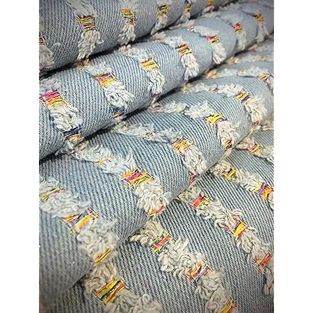 Amazon クラッシュ デニム 生地 布 はぎれ 端切れ 綿 デニムリメイク バッグ ポーチ Diy デニム生地 濃紺 カラフルクラッシュ 明るめ 布 生地 通販