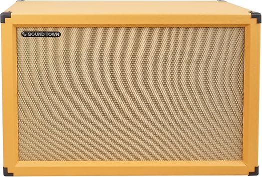 Sound Town 2 x 12 Guitar Speaker Cabinet, Birch Plywood, Orange Tolex, Wheat Cloth Grille (GUC212OR)