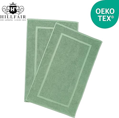 Vista 117 de HILLFAIR Juego de 12 toallas de algodón de 21.16 oz/m², 2 toallas de baño, 4 toallas de mano, 6 toallas de baño, toallas absorbentes de algodón Azul