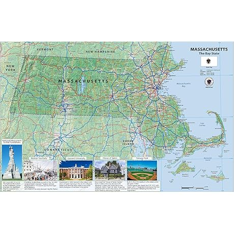 Pictorial Poster Map of Massachusetts