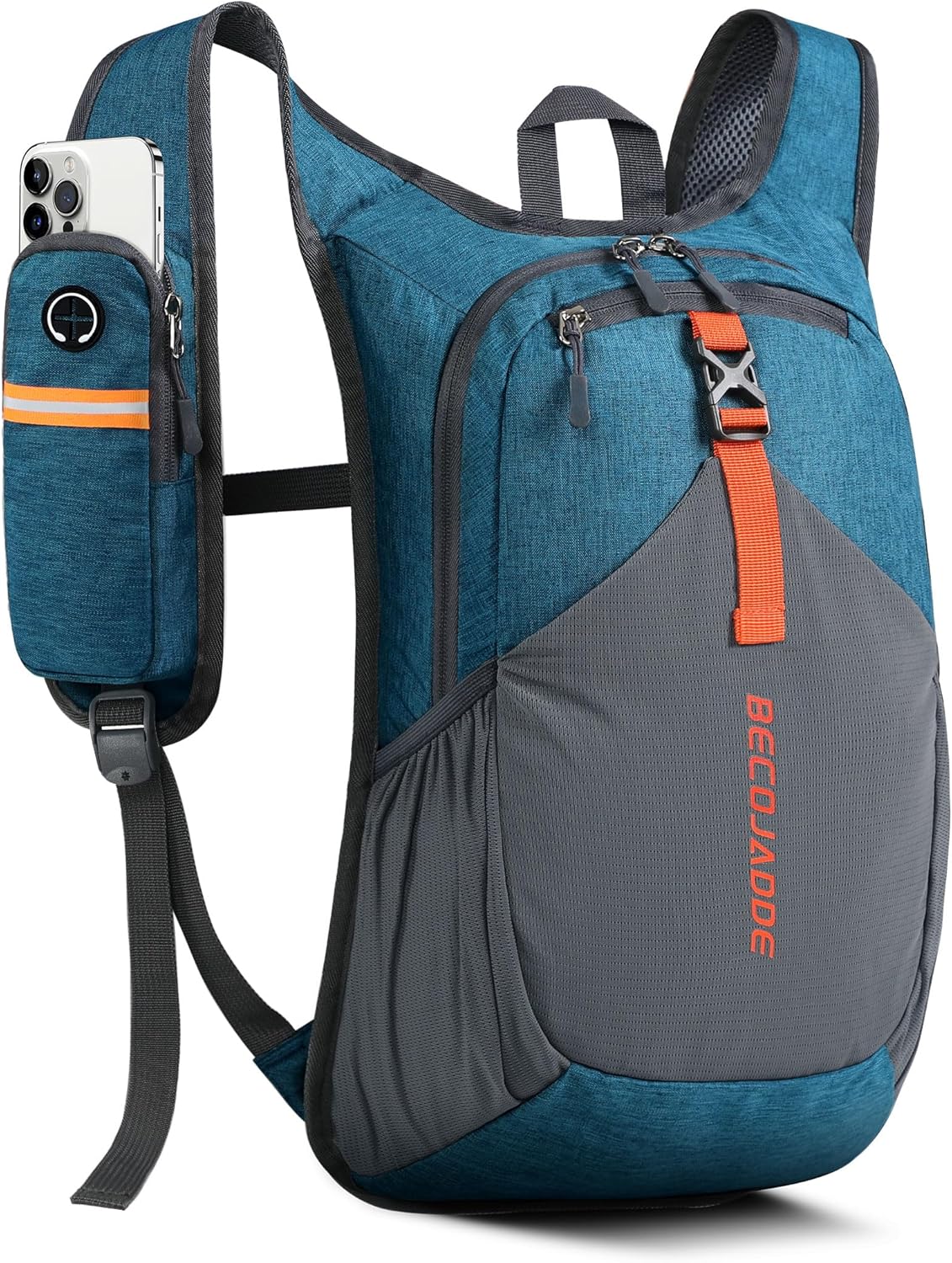 BECOJADDE 15L Hiking Backpack for Men Women Foldable Small Rucksack Lightweight Mini Backpack for Camping Travel Outdoor, Turquoise