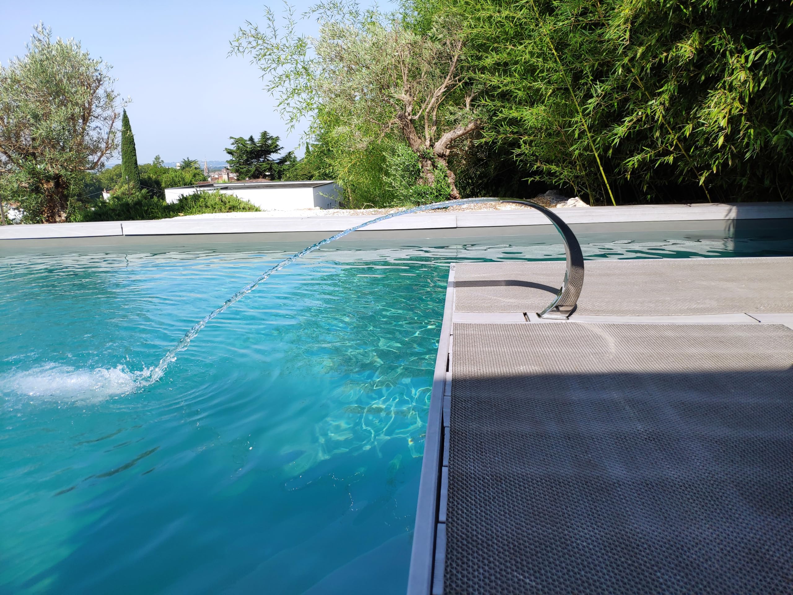 Cascade Piscine INOX 316 - Mini Cobra - Hauteur 35cm - Largeur 10,5cm - Poli Miroir - Fontaine - Bassin - Massage - Detente - Acier Inoxydable - Compatible Traitement de Piscine au Sel Chlore