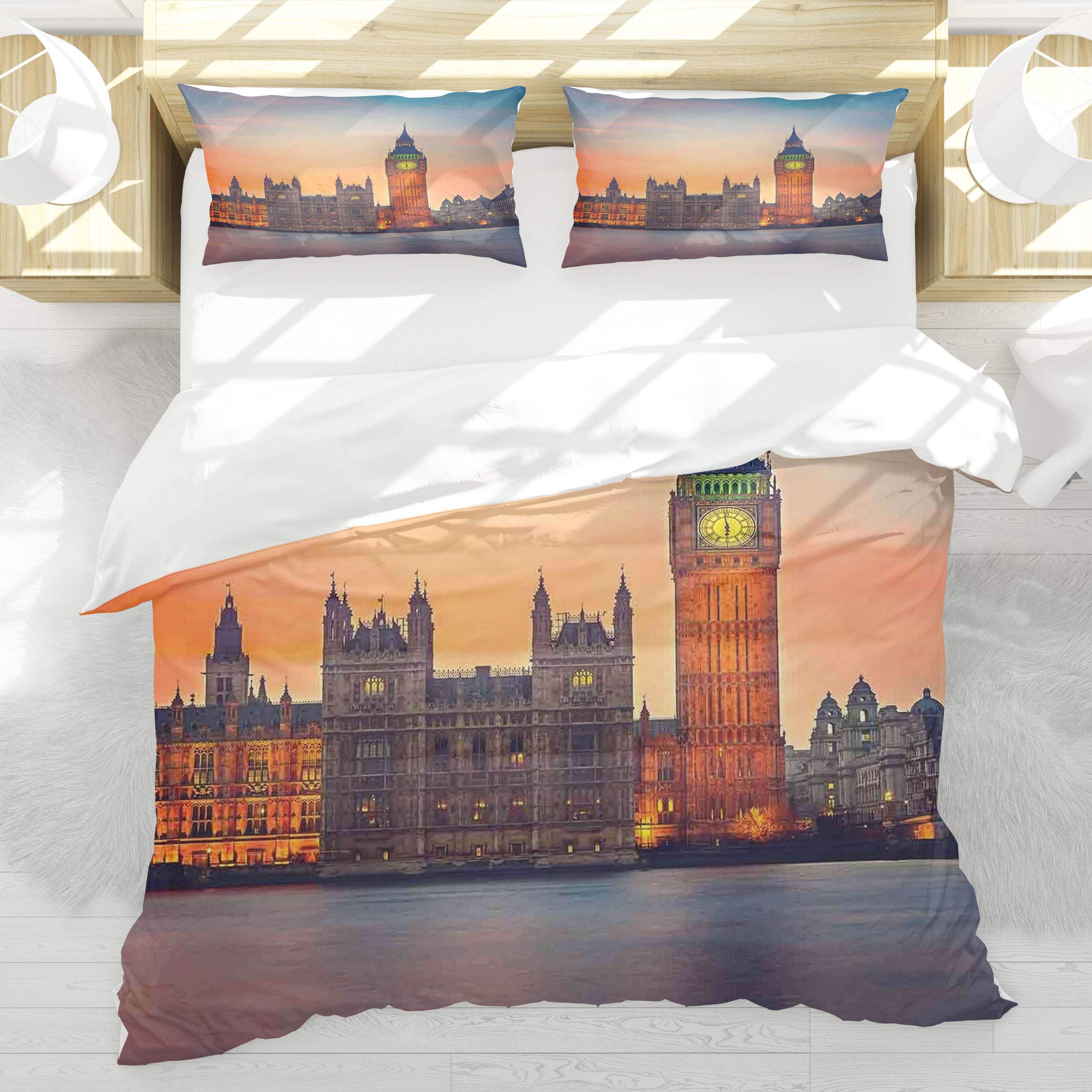 Housse de Couette Londres 140x200 Big Ben Idée Cadeau Déco Chambre