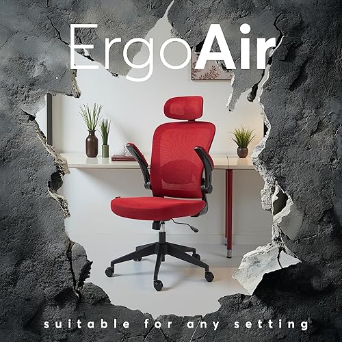 Miniatura 8 de Oline ErgoAir - Silla de oficina ergonómica  Soporte lumbar ajustable, reposabrazos abatibles, silla de escritorio de malla para computadora, silla