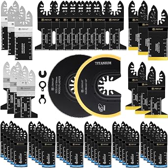 52PCS Oscillating Tool Blades, Universal Multi Tool Blade Kit