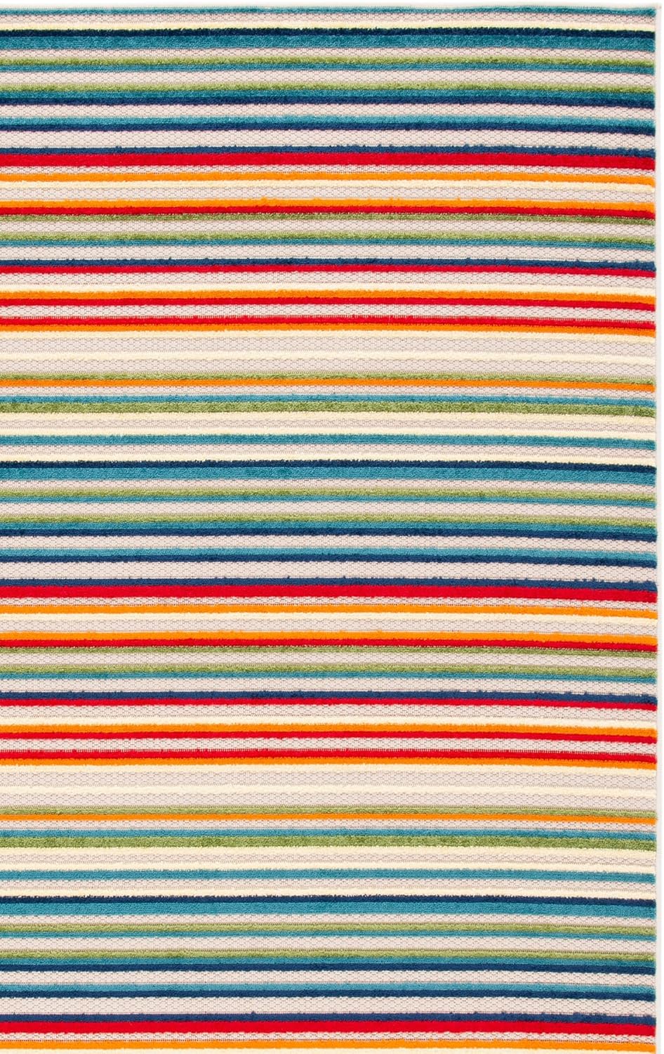 SAFAVIEH Washable Rug Outdoor Cabana Collection - 8' x 10', Ivory & Green, Non-Shedding & Easy to Clean, Ideal for Patio, Backyard, Mudroom (CBN323A)