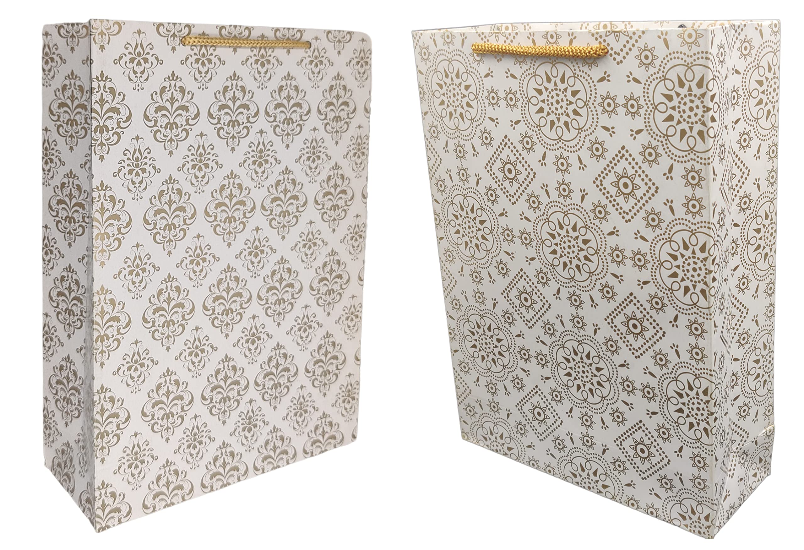 TASCHE Gold Flower and Simply Gold Design Printed Assorted Design Paper Carry Bags | Gift Bags for Return gifts, Birthday and presents (28 * 20 * 7.5 CM) (Pack of 24) (B0C1S5P6KV) Amazon Price History, Amazon Price Tracker