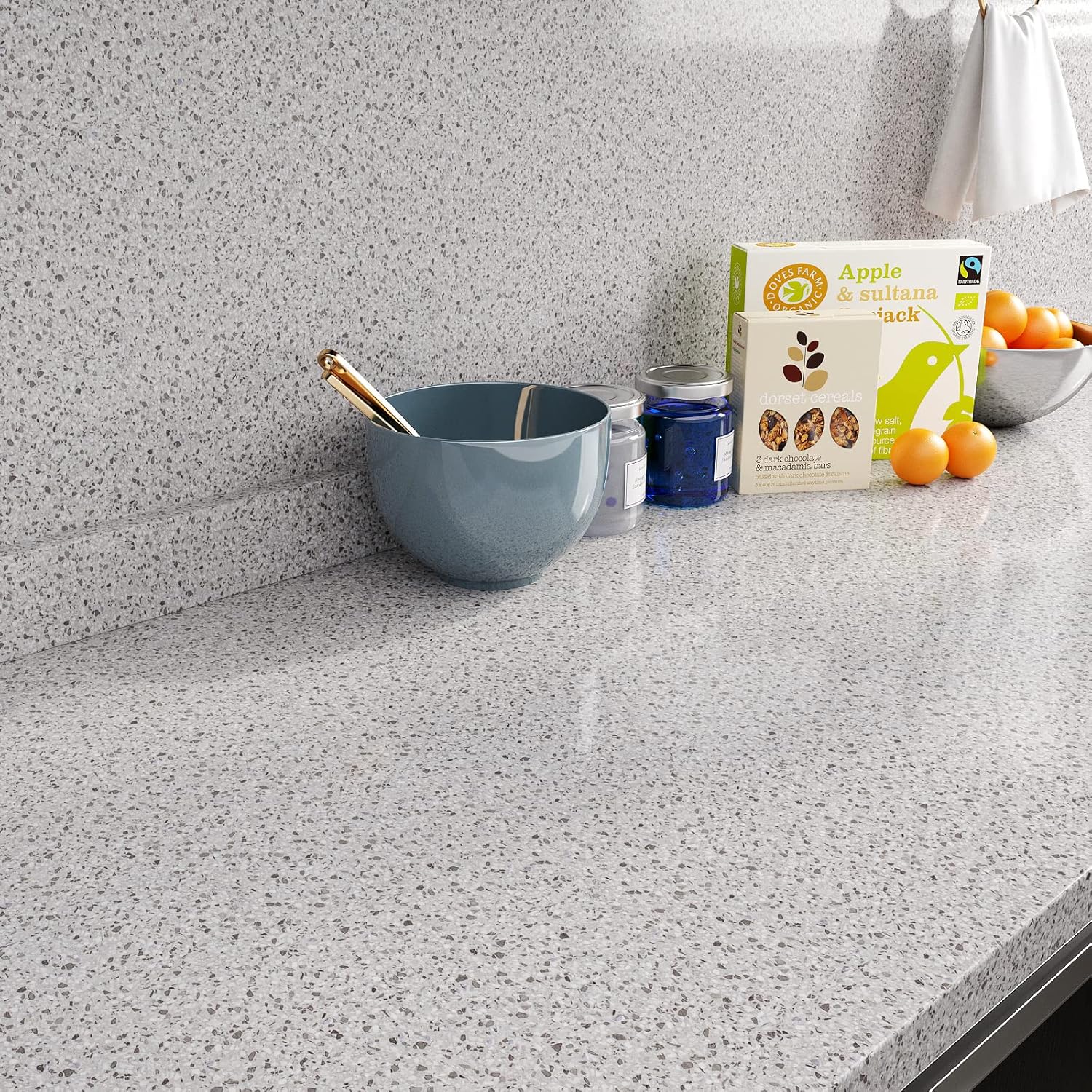 Yenhome 118"x30" Peel and Stick Countertops Marble Contact Paper for Countertops Waterproof Contact Paper for Bathroom Countertop Cabinet Glossy Granite Wallpaper Peel and Stick Kitchen Counter Covers