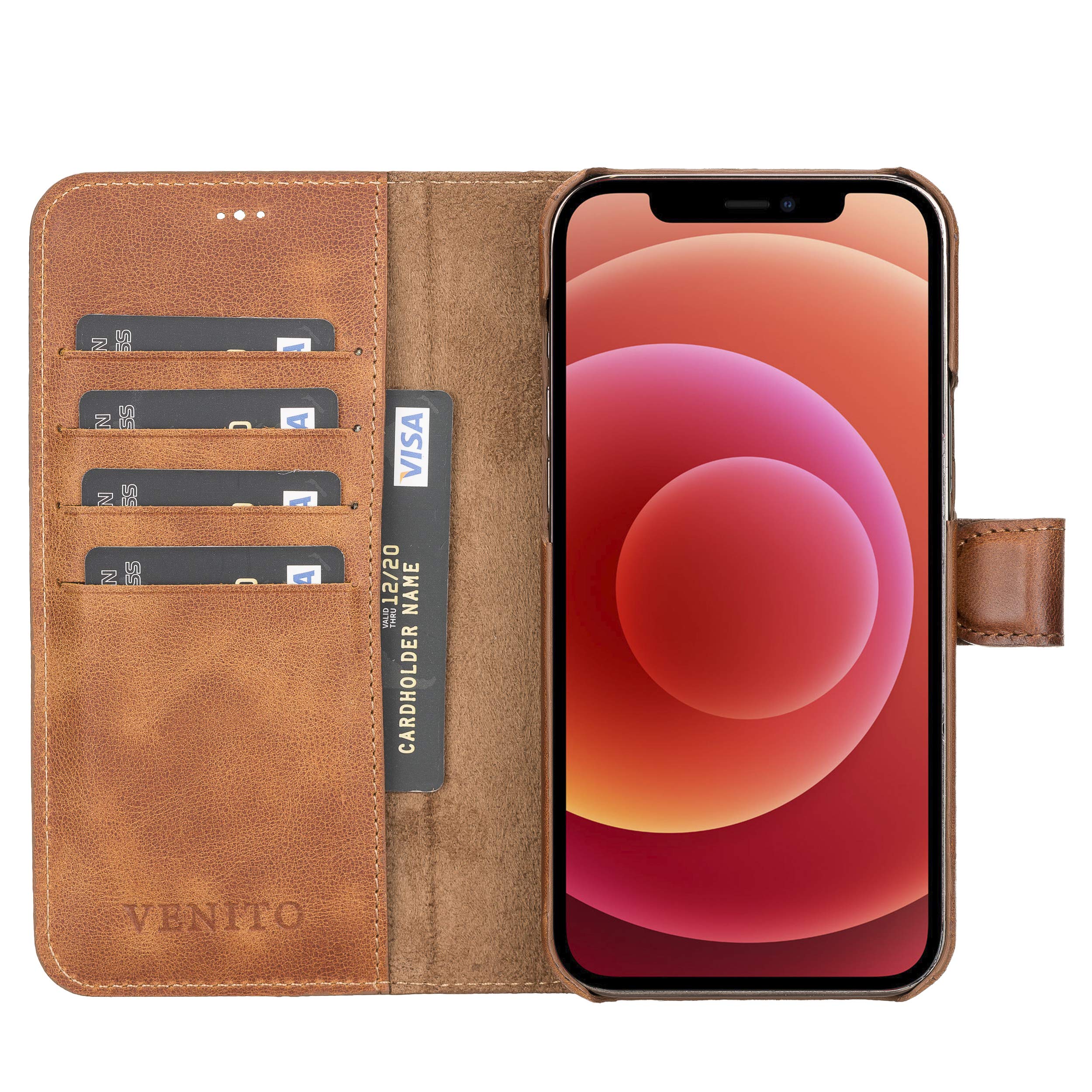 Venito Florence Leder-Brieftaschen-Hülle Für IPhone Xs Max - Mit RFID-Schutz & Abnehmbarer Hülle