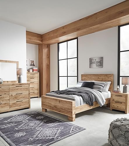 Miniatura 17 de Signature Design by Ashley Hyanna Rustic 5 Drawer Chest, Rustic Marrón claro,Marrón oscuro y gris,Tablón blanco,Vieira