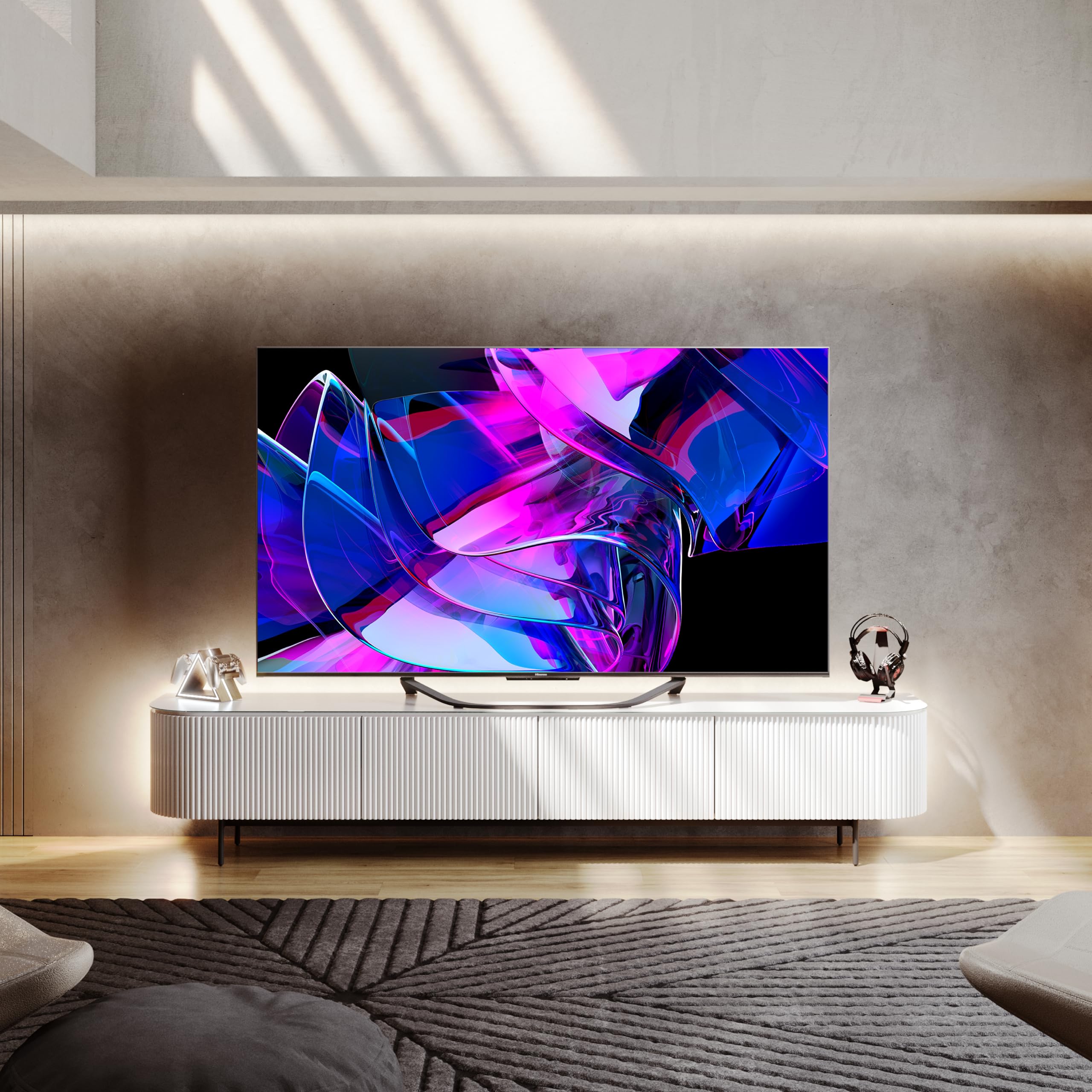 Hisense 85U7KQ (85 Zoll) Fernseher 4K Mini LED ULED HDR Smart TV, Quantum Dot, 120Hz, HDMI 2.1, Game Mode Pro, Dolby Vision IQ & Atmos, Bluetooth, Alexa Built-in, Anthrazit