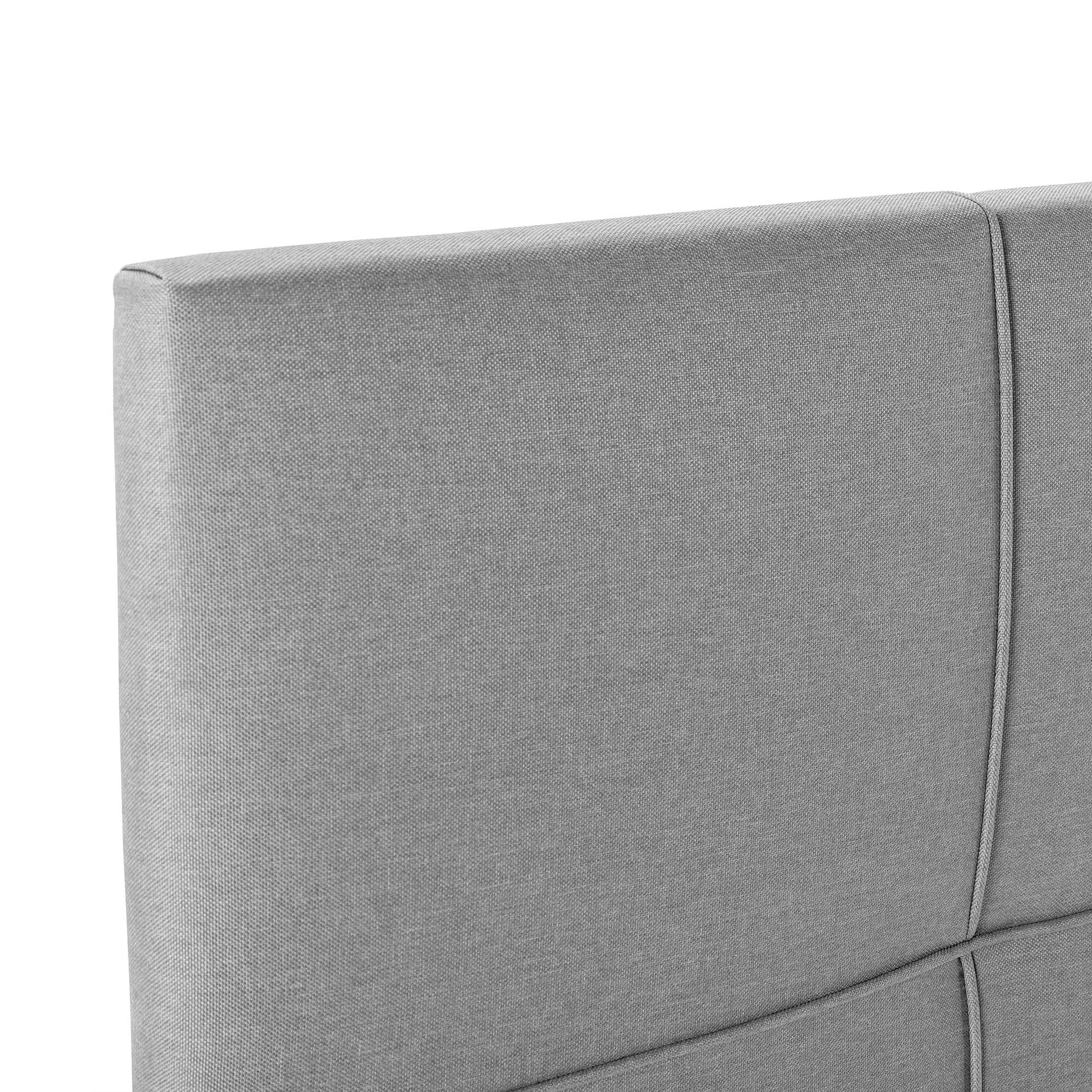 HOMN LIVING Testiera Sicilia Rivestita in Tessuto Grigio 140x60 cm, comprensiva di ferramenta e Viti