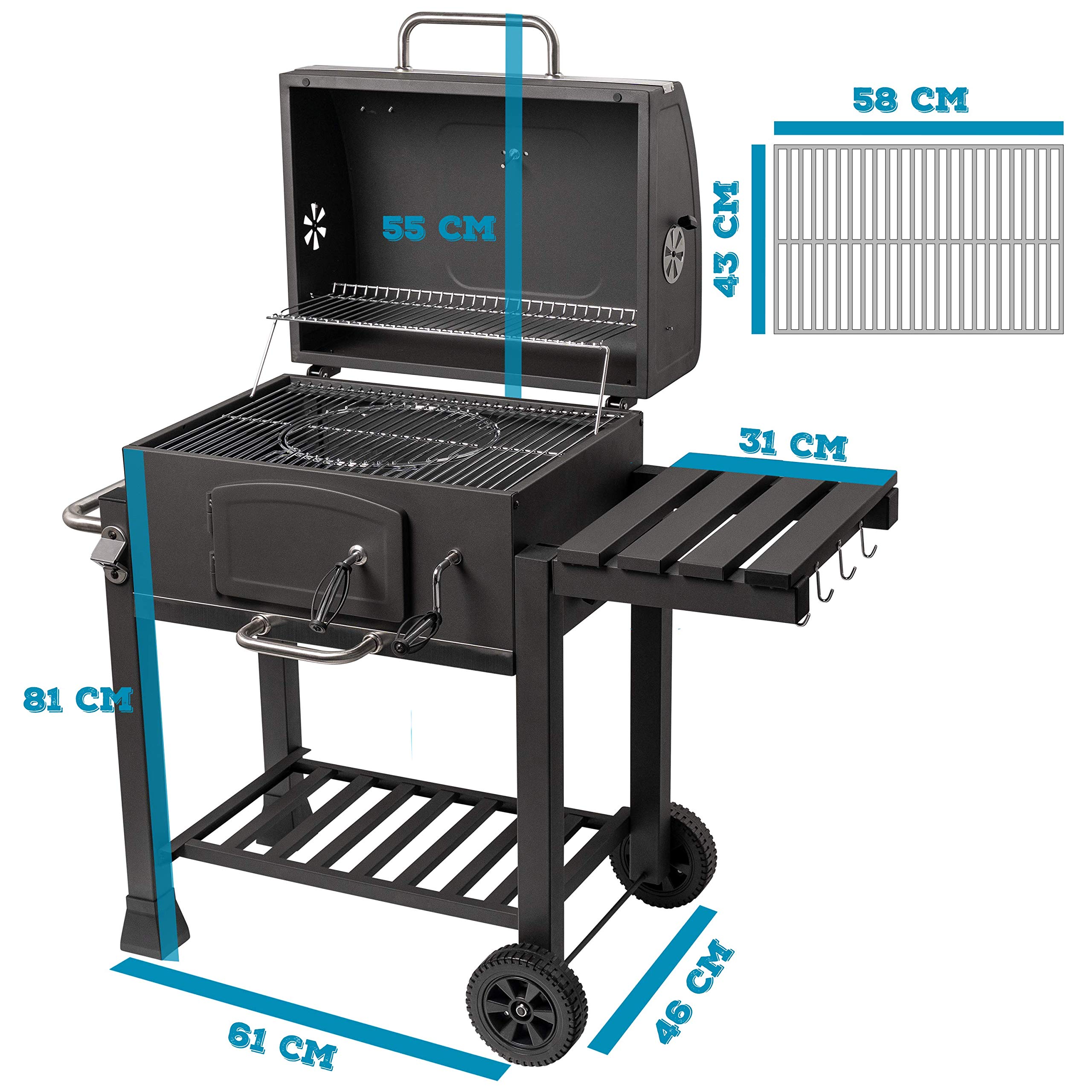 Holzkohlegrill/Grillwagen Activa Angular Grillfläche 2 X 41,5X27,5Cm