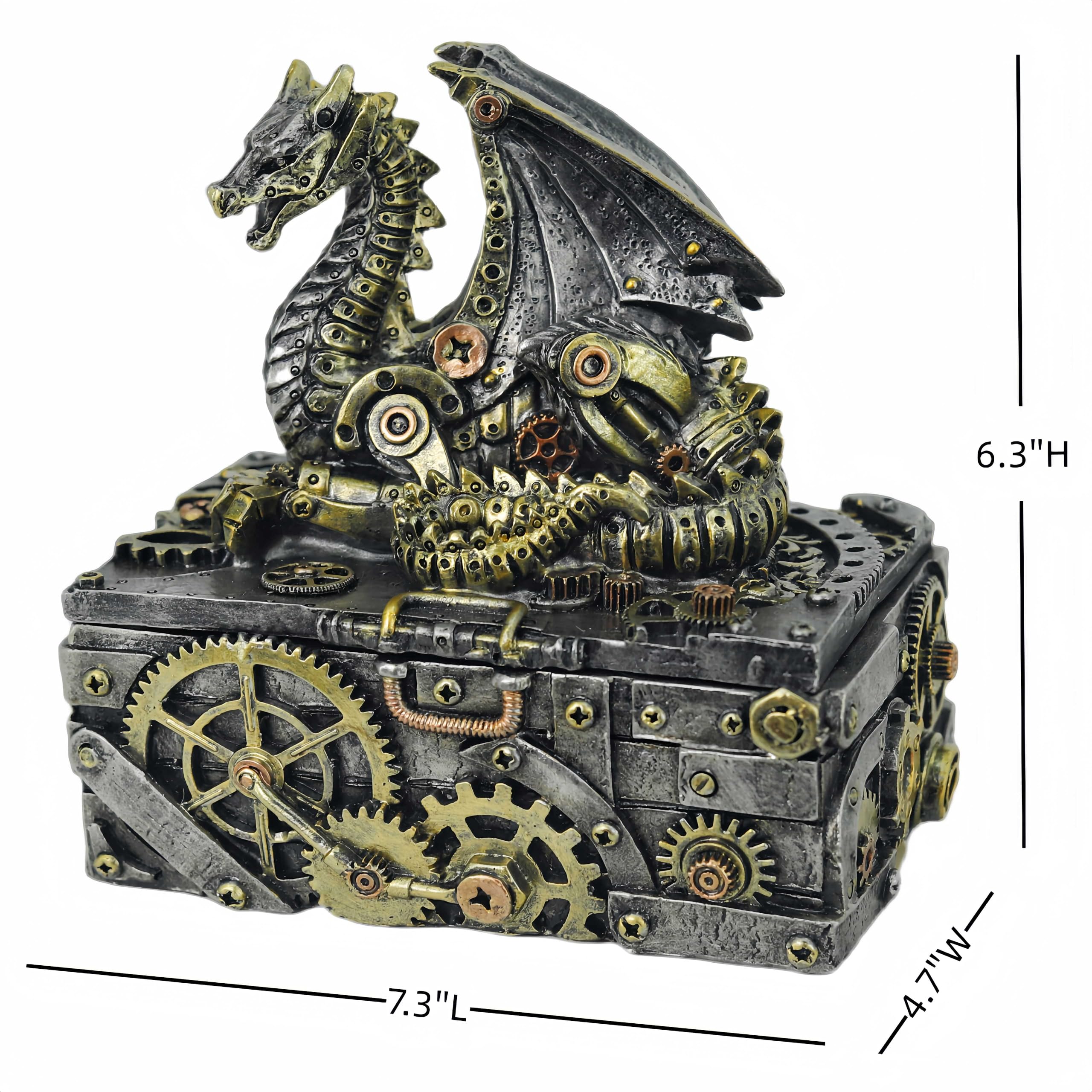 Amazon｜HEINBOW スチームパンク ドラゴン 像 小物入れ ドラゴン 置物