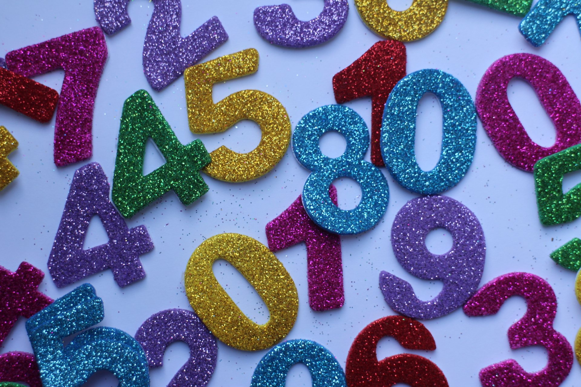 Kids B Crafty 100 Number Stickers, Glitter Foam Numbers Stickers For