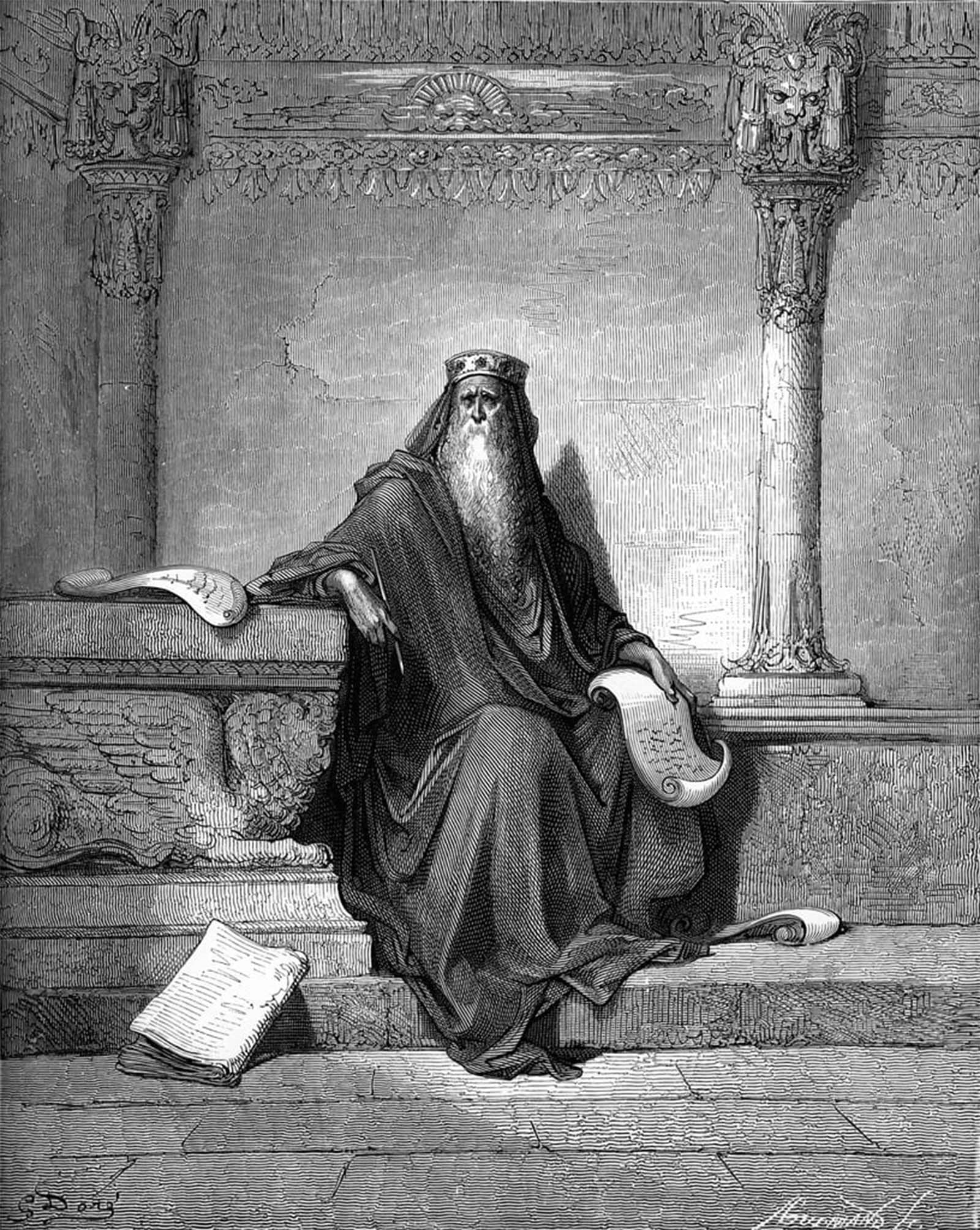 SERENDIPITP Abstract Painting Mural Print Picture Wall Decor Painting King Solomon by Gustave Dore Vintage Wall Artwork for Home Decor 60x90cm
