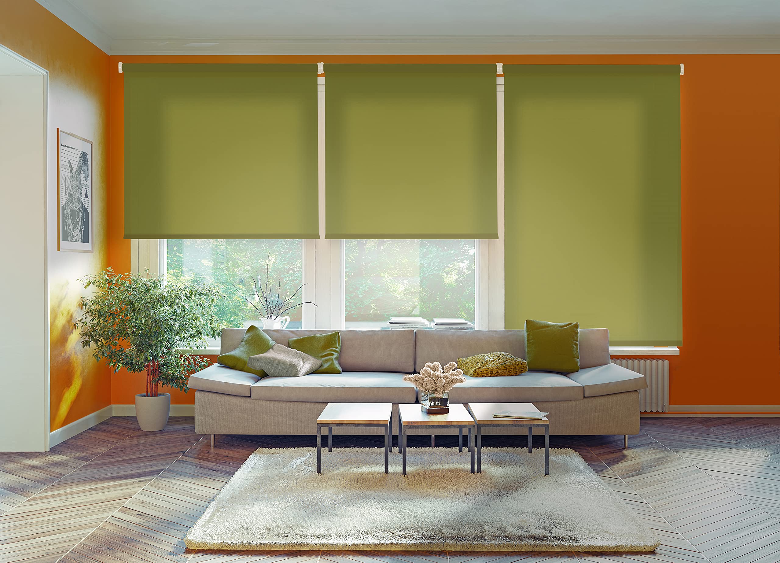 VIEWTEX - Estor Enrollable ECOLÓGICO - Tejido TRASLÚCIDO - Disponible EN Varias Medidas Y Colores (120_x_190_cm, Verde)