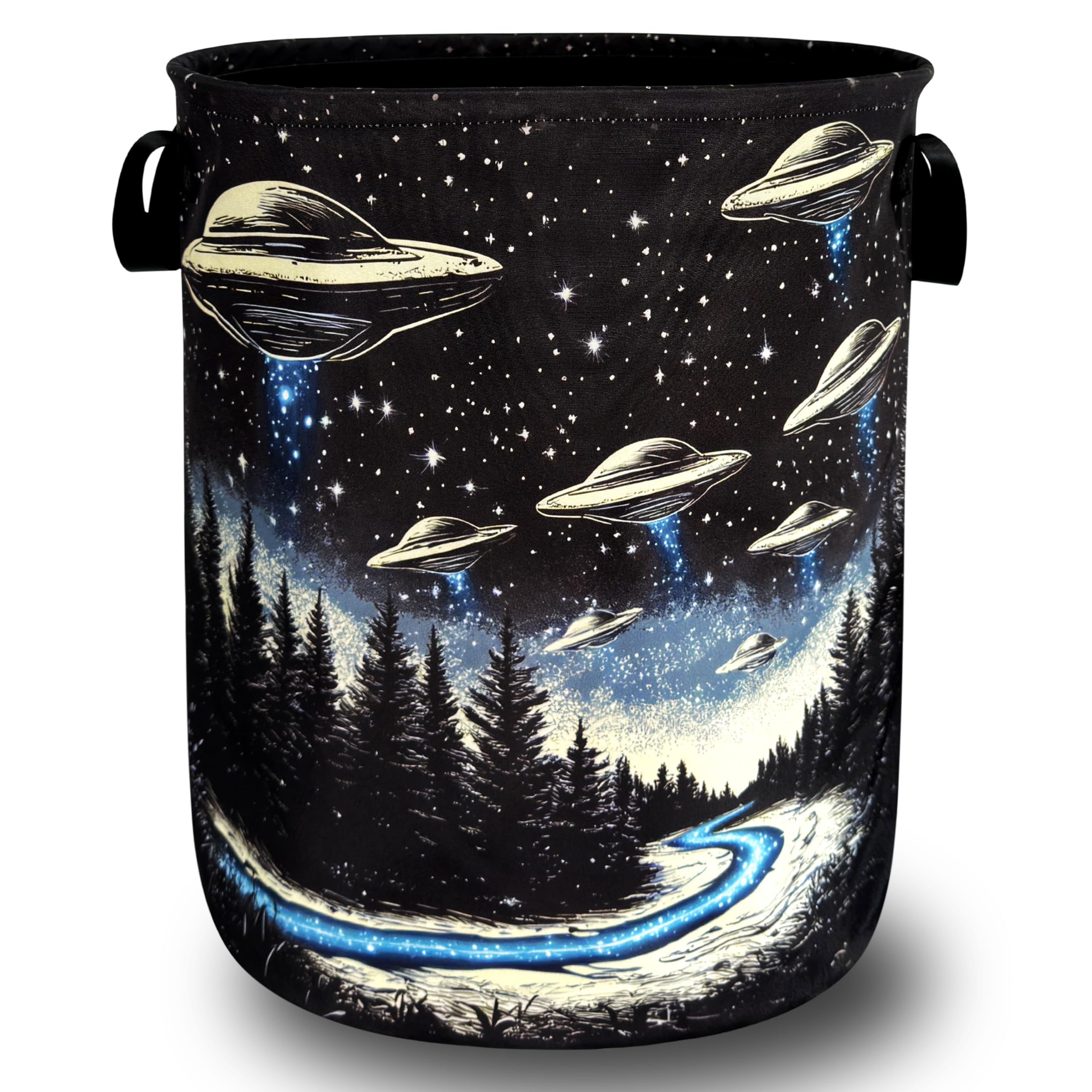 Universe Galaxy Laundry Basket Oxford Cloth Foldable Hamper 18.9x16.5In