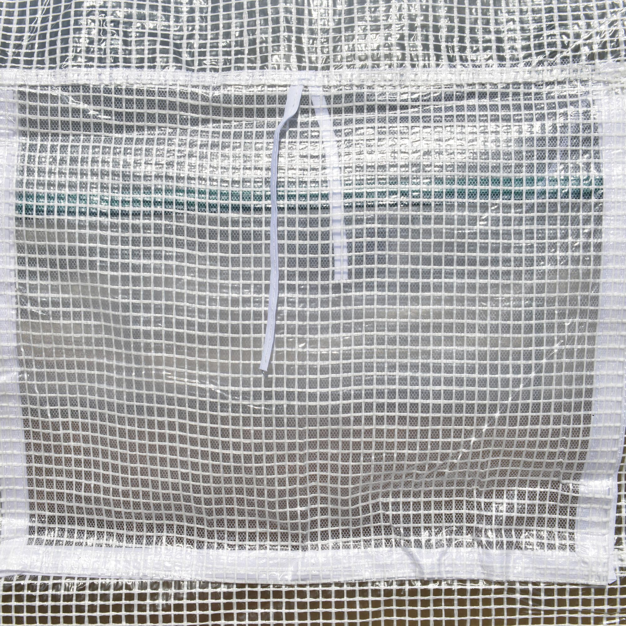 Outsunny Invernadero de Jardín 6x3x2 m Tipo Túnel para Cultivo Plantas Verduras con 8 Ventanas Transpirables y Puerta Enrollable con Cremallera Acero Blanco