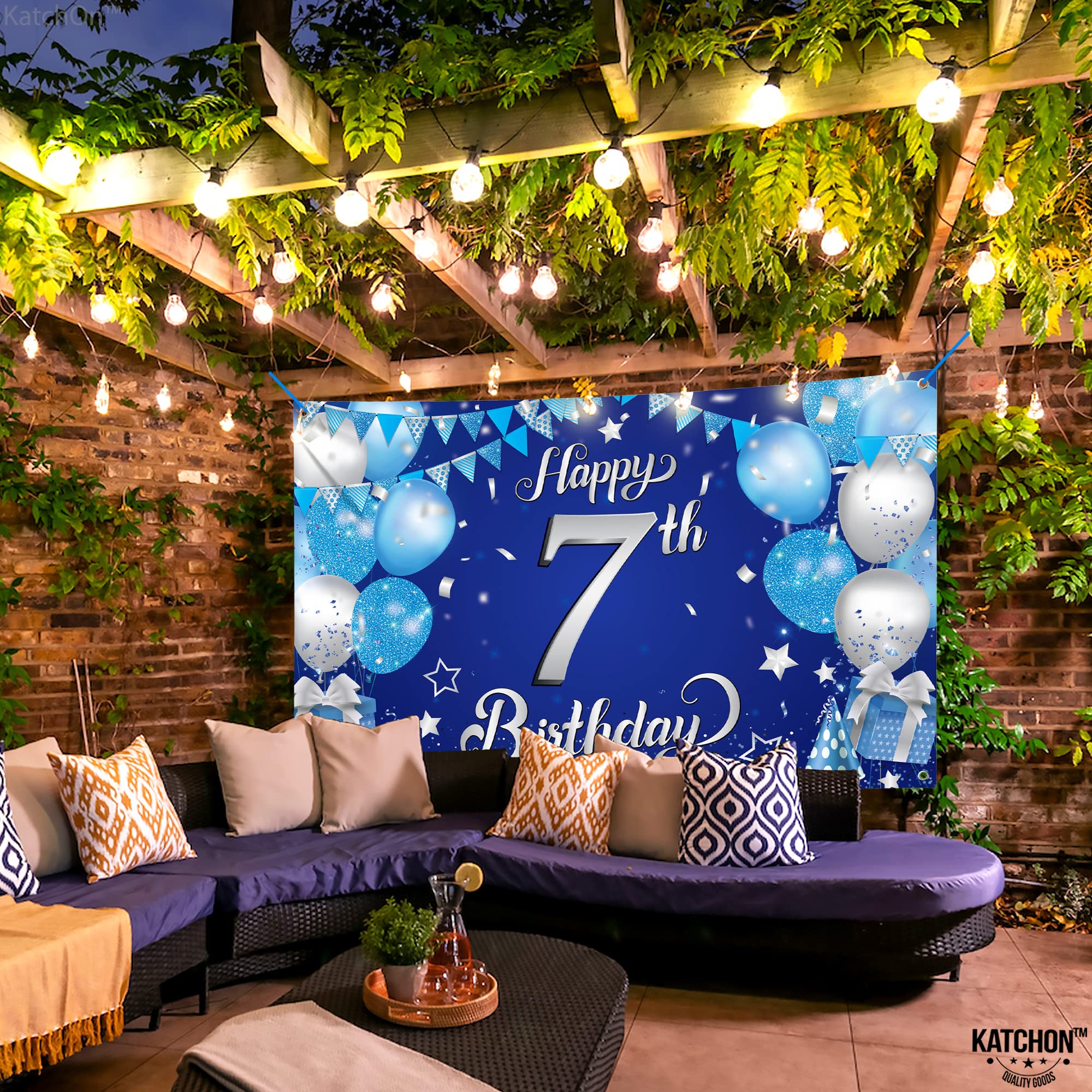 Happy Birthday Banner With Animal Face Cut-Outs - Large Fabric Banner For Party Games & Photo Props (YuRen07)