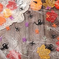 Vista 3 de 248 anillos de araña de Halloween a granel para recuerdos de fiesta, anillos de araña de plástico que brillan en la oscuridad para decoración