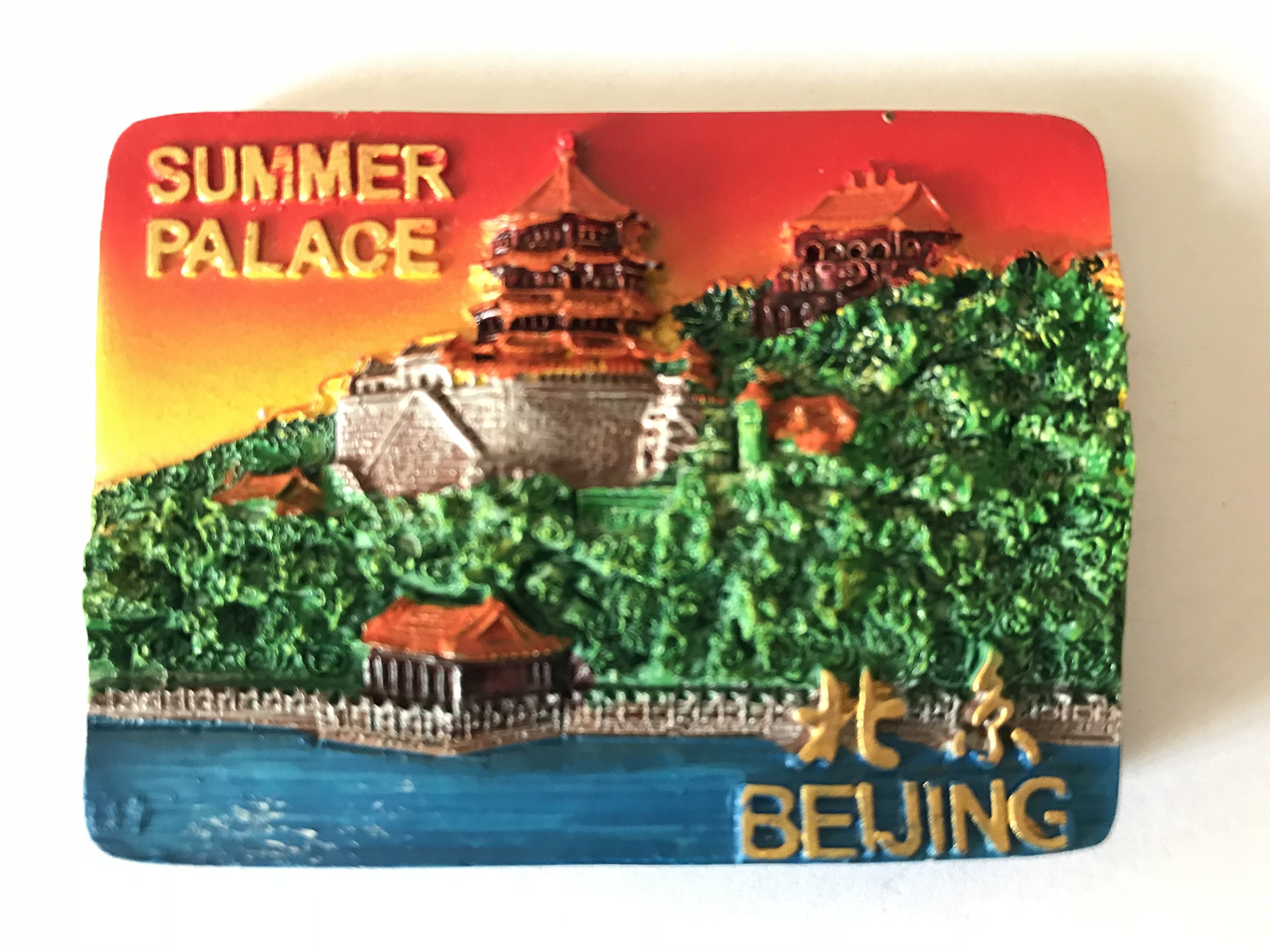 Wedarego Red Summer Palace Beijing Refrigerator Magnet,3D Famous Tourist Souvenirs,Resin Fridge Magnet,Home And Kitchen Decoration