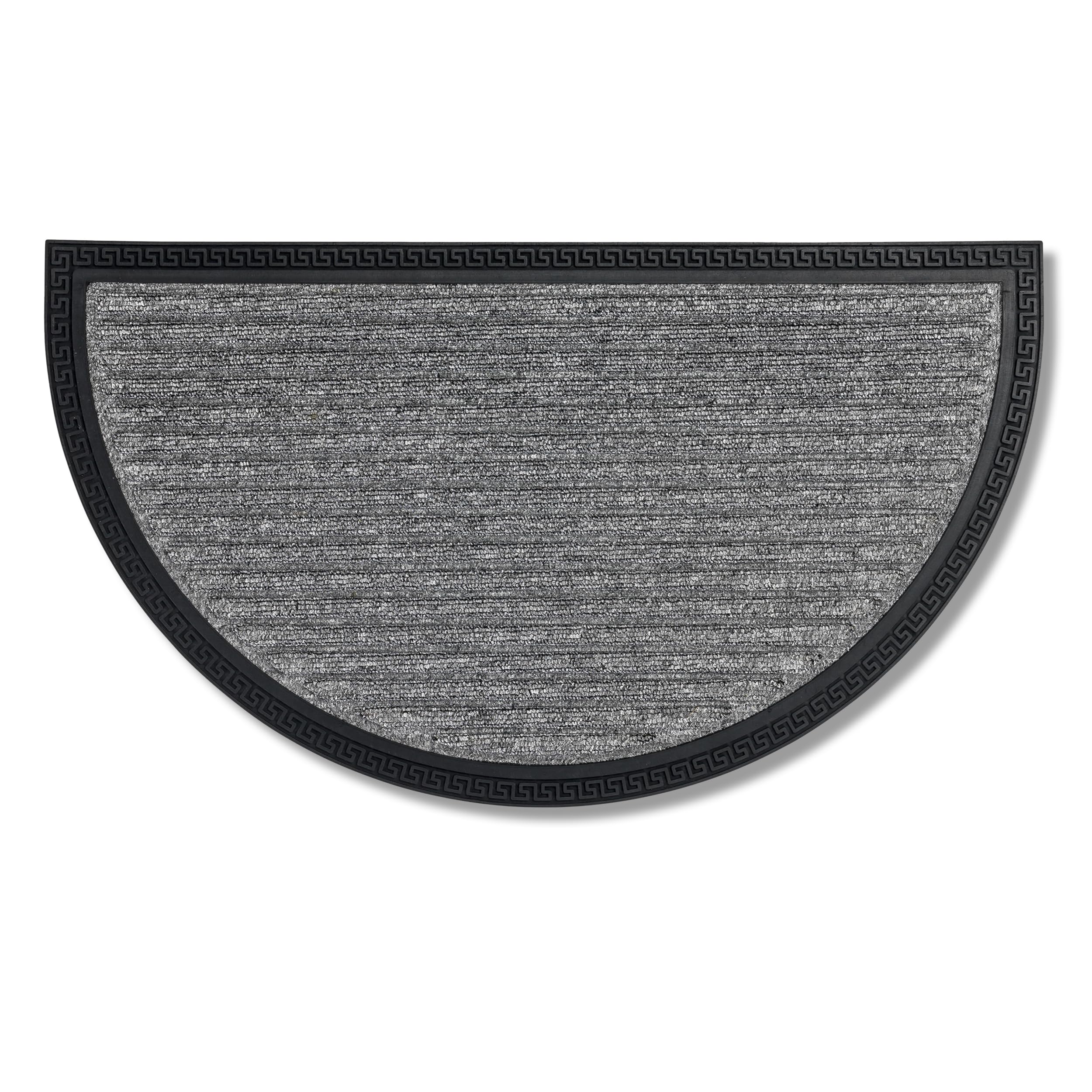 Carpido Fußmatte Außen & Innen - 40x70 cm - Silber Linien halbrund - Türmatte rutschfest - Schmutzfangmatte sehr strapazierfähig - Fussmatte aussen Stufen