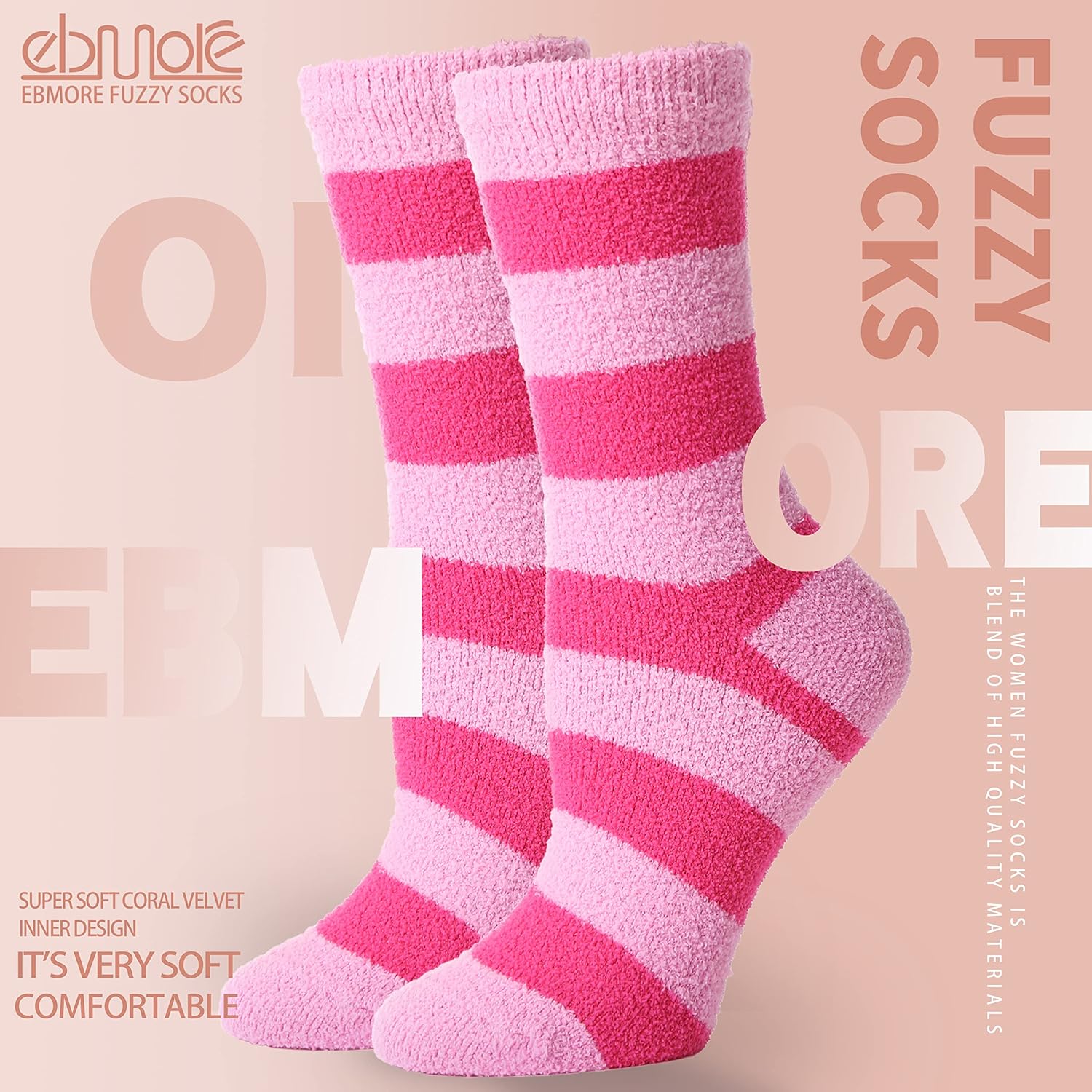EBMORE Womens Fuzzy Socks Slipper Soft Cabin Plush Warm Fluffy Winter Sleep Cozy Adult Socks - Image 6