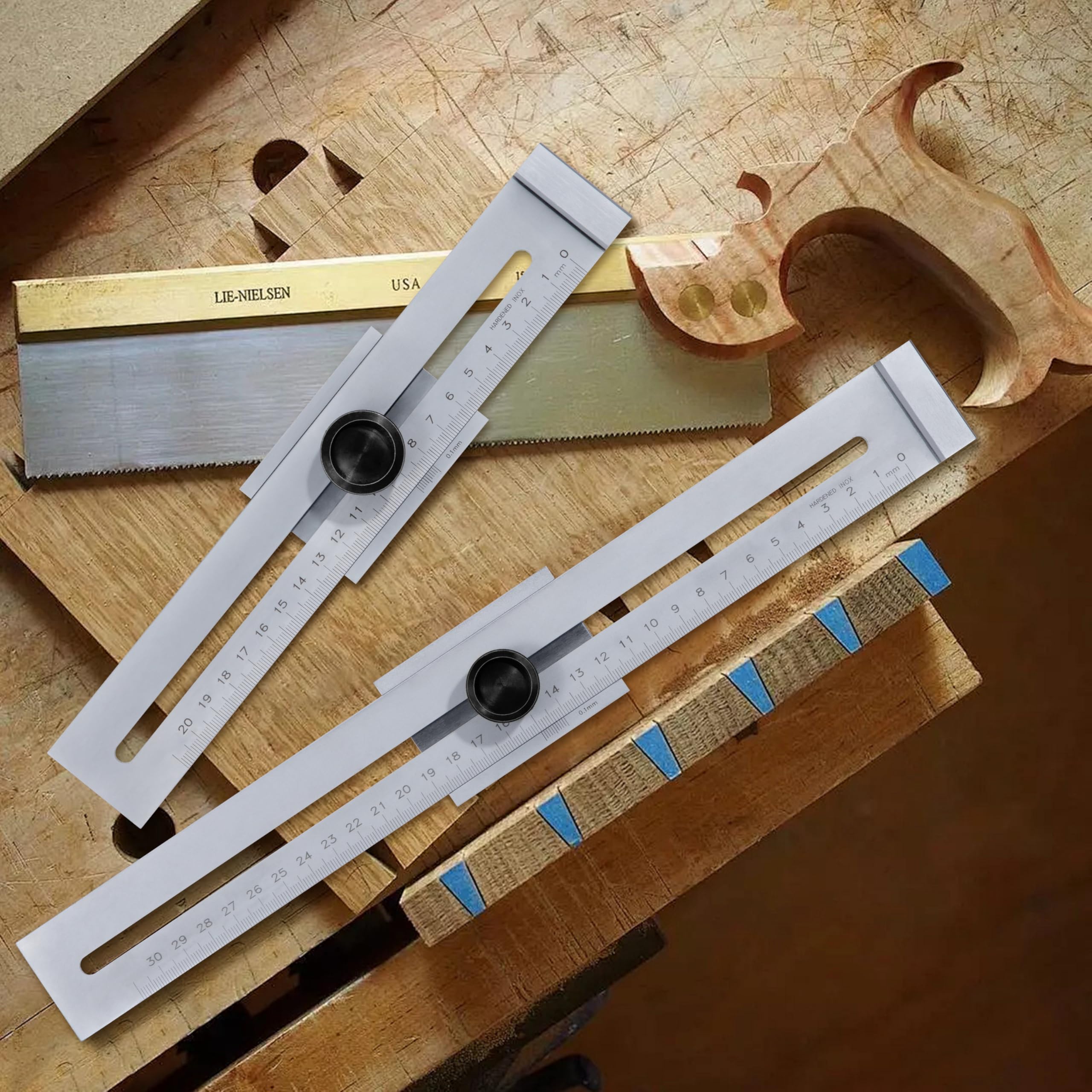 Acier au Carbone Outils de Mesure, 0-300mm Plage de Mesure Jauge de Marquage, Règle de Ligne Coulissante, Trusquin de Traçage Métal pour Menuisier, Ingénieurs, Bricolage