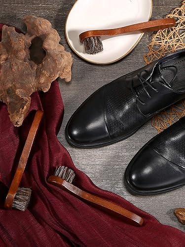 Miniatura 4 de Jovitec 3 piezas de cepillo de esmalte de zapatos para jabón de silla de montar, aplicador de crin de caballo, cepillo limpiador de zapatos para