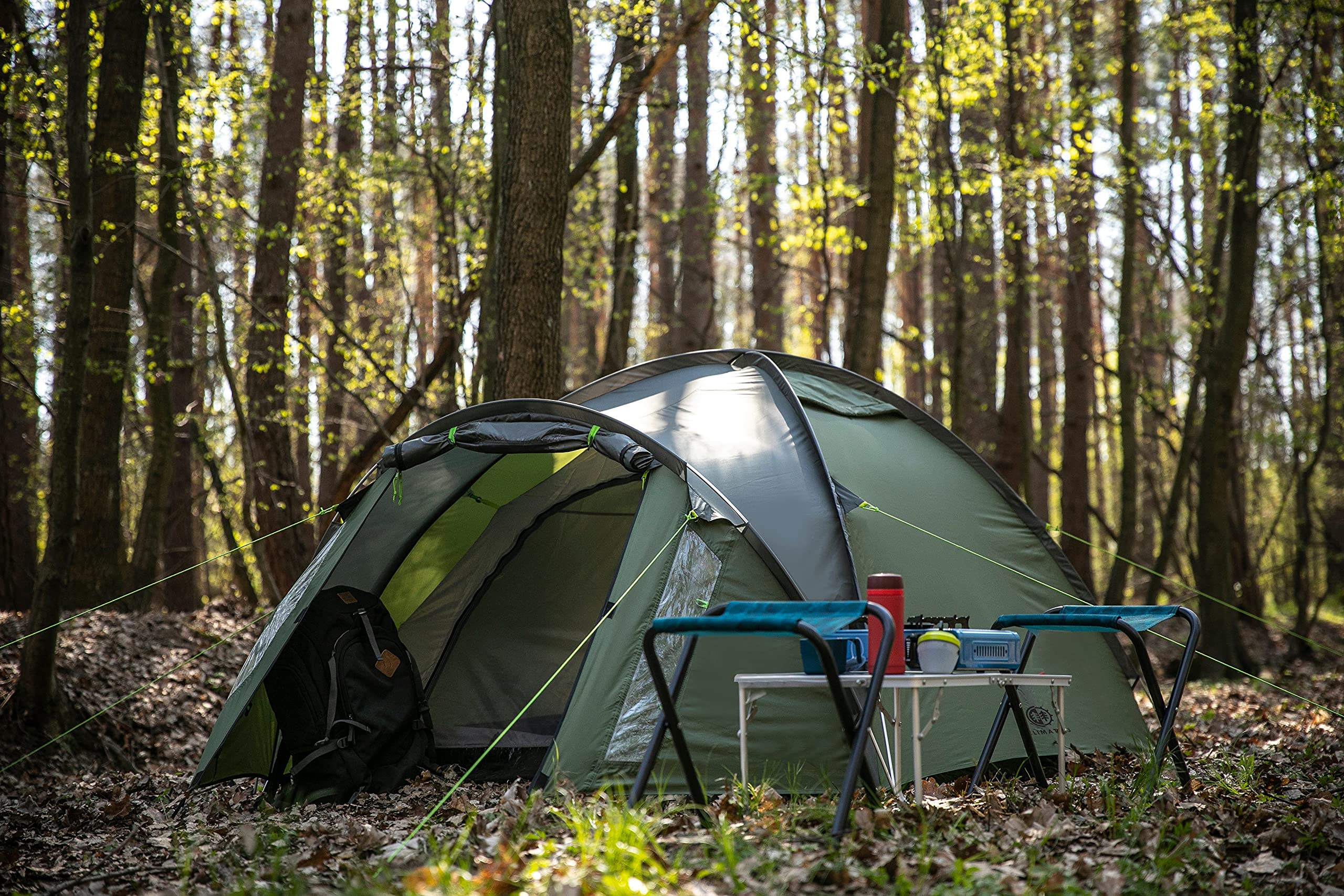 peme Leśny namiot kopułowy, wodoodporny namiot kempingowy dla 2-3 osób, lekki namiot rodzinny, na trekking, kemping, wędrówki i festiwale na świeżym powietrzu, z 2 wejściami